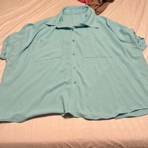 Plus size Light Blue Shirt